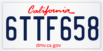CA license plate 6TTF658