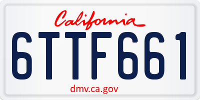 CA license plate 6TTF661