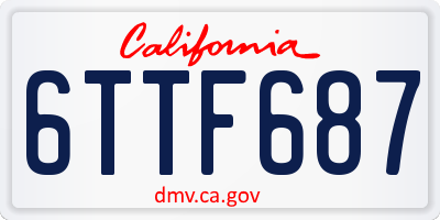 CA license plate 6TTF687