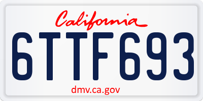 CA license plate 6TTF693