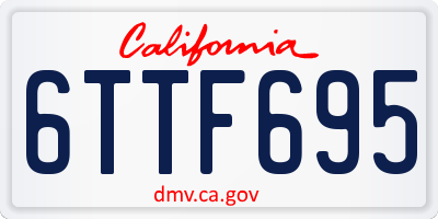 CA license plate 6TTF695