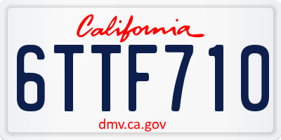 CA license plate 6TTF710