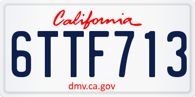 CA license plate 6TTF713