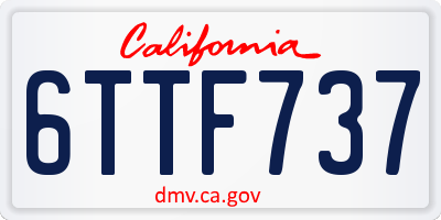 CA license plate 6TTF737