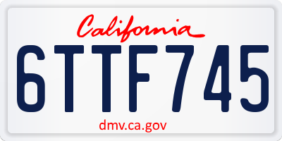 CA license plate 6TTF745