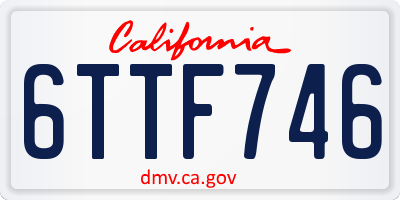 CA license plate 6TTF746