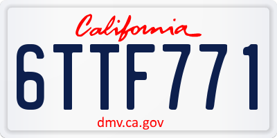 CA license plate 6TTF771