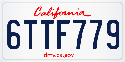 CA license plate 6TTF779