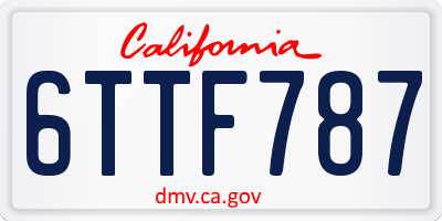 CA license plate 6TTF787