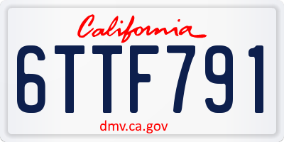 CA license plate 6TTF791