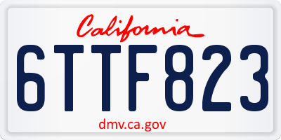 CA license plate 6TTF823