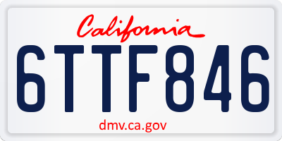 CA license plate 6TTF846