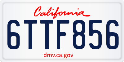 CA license plate 6TTF856