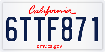 CA license plate 6TTF871