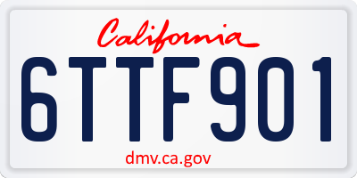CA license plate 6TTF901