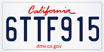 CA license plate 6TTF915