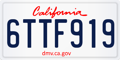 CA license plate 6TTF919