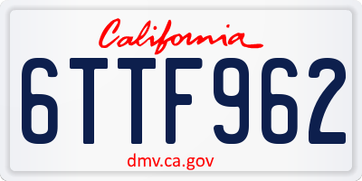 CA license plate 6TTF962