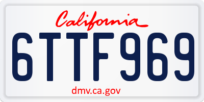 CA license plate 6TTF969