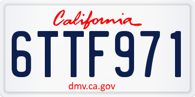 CA license plate 6TTF971
