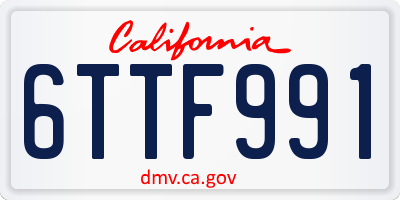 CA license plate 6TTF991