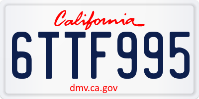 CA license plate 6TTF995