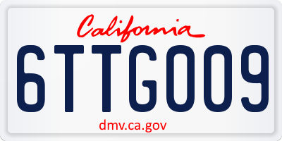 CA license plate 6TTG009
