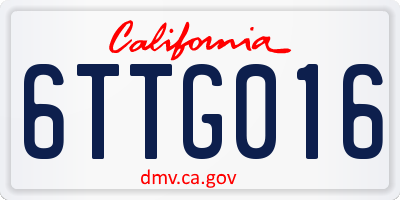 CA license plate 6TTG016