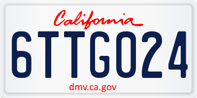 CA license plate 6TTG024