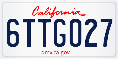 CA license plate 6TTG027