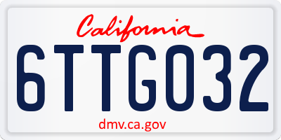 CA license plate 6TTG032