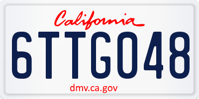 CA license plate 6TTG048