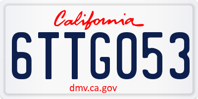 CA license plate 6TTG053