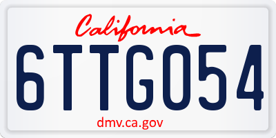 CA license plate 6TTG054