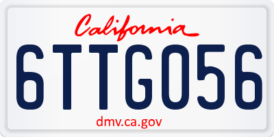 CA license plate 6TTG056