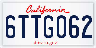 CA license plate 6TTG062
