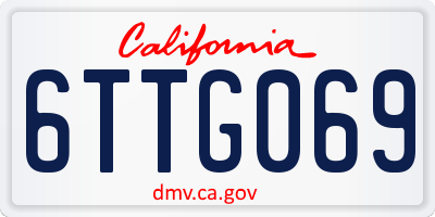 CA license plate 6TTG069