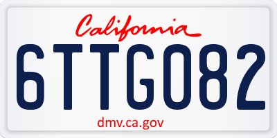 CA license plate 6TTG082