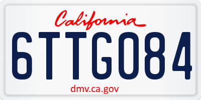 CA license plate 6TTG084