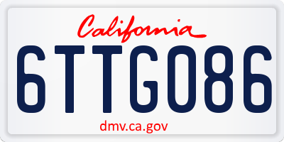 CA license plate 6TTG086