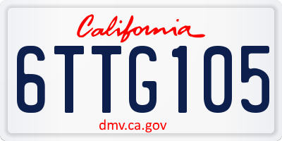 CA license plate 6TTG105