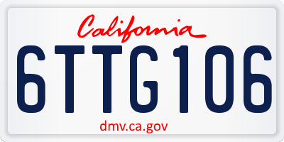 CA license plate 6TTG106