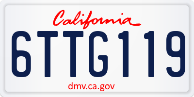 CA license plate 6TTG119