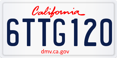 CA license plate 6TTG120
