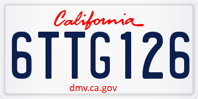 CA license plate 6TTG126