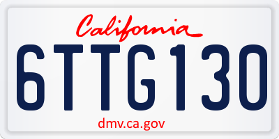 CA license plate 6TTG130