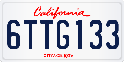 CA license plate 6TTG133