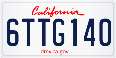 CA license plate 6TTG140