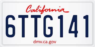 CA license plate 6TTG141