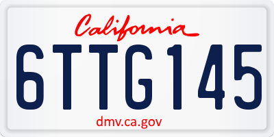 CA license plate 6TTG145